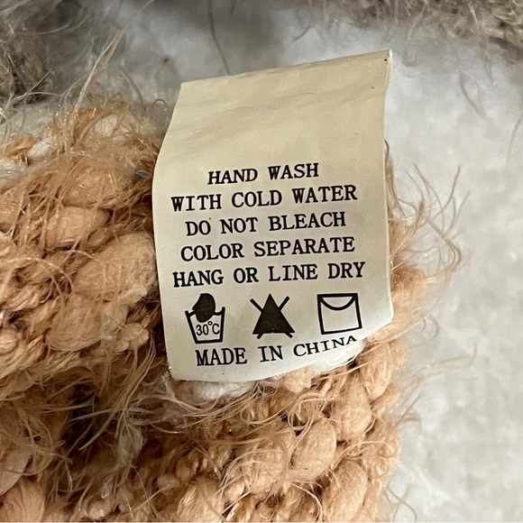 Altar'd State Women Sweater Cream Gray Striped Color Block Pullover Eyelash XS/S - Picture 6 of 9